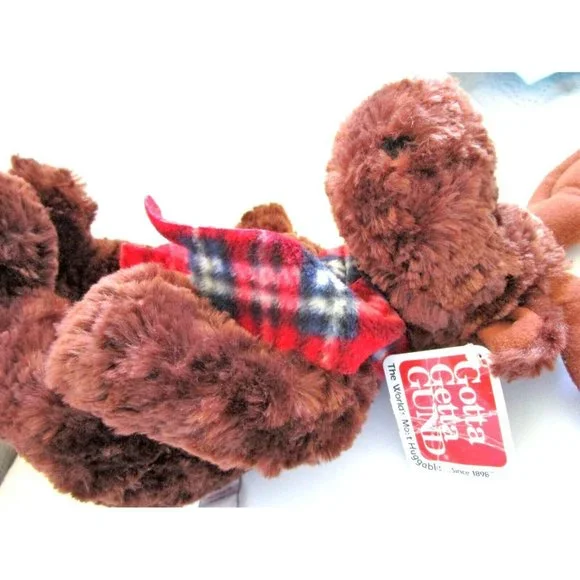 Vintage GUND Reindeer Maximus 44268 Plus Collection - Red Plaid Scarf  Tag Lovey - Picture 3 of 6